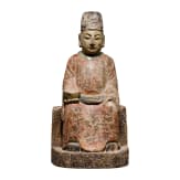A Chinese wooden statue of an official, 18th/19th century