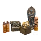 Five seals and small Buddha figure, China, 19th/20th century