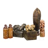 Five seals and small Buddha figure, China, 19th/20th century