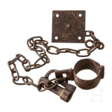 Handcuffs with a wall plate, German, 17th/18th century