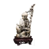 An ivory figure of Shou, god of longevity, China, 1st half of the 20th century