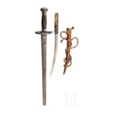 A Katzbalger sword and an Algerian dagger, 19th century