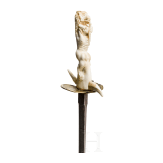 An epee with carved bone handle, riplica using old parts