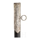 A silver-mounted rapier scabbard, Historicism in the style of the 17th century