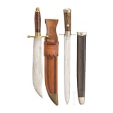 An US bowie knife and a small hunting hanger, 19th century