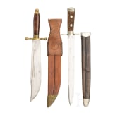 An US bowie knife and a small hunting hanger, 19th century