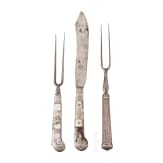 Three German silver-mounted cutlery pieces, 17th/18th century