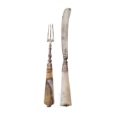 A knife and fork with agate handles, England, 1st half of the 18th century