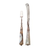 A knife and fork with agate handles, England, 1st half of the 18th century