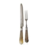 Two-piece cutlery with agate handles, England, 1st half of the 18th century