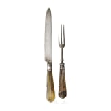 Two-piece cutlery with agate handles, England, 1st half of the 18th century
