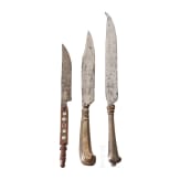 Three Central European eating knives, 18th century