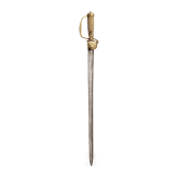 A German hunting hanger with a blade of an older campaign sword and ray skin handle, 17th/18th century