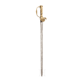 A German hunting hanger with marbled handle, circa 1740