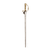 A German hunting hanger with marbled handle, circa 1740