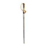 A German hanting hanger with engraved blade, 1st half of the 18th century