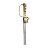 A German hanting hanger with engraved blade, 1st half of the 18th century