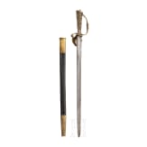 A Dutch hunting hanger with brass handle and scabbard, 1st half of the 18th century