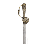A Dutch hunting hanger with brass handle and scabbard, 1st half of the 18th century