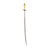 A German hunting sabre with ivory handle, 18th century