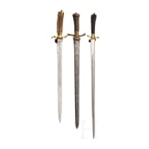 Three German hunting hangers, 18th/19th century