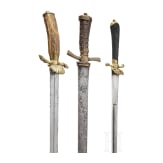 Three German hunting hangers, 18th/19th century
