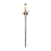 A German silver-mounted hunting hanger, 1st half of the 19th century