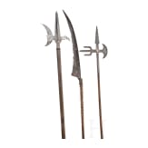 Three pole weapons, modern replicas in style 16th/17th century