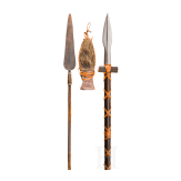 A German and African bear skewer and spear, 20th century