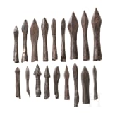 18 German arrow and bolt tips, 14th - 16th century