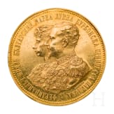 Bulgarian Tsar Ferdinand I (1887 – 1918), a gold medal commemorating his marriage to Marie Louise of Bourbon-Parma, dated 1893
