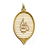 King Hussein I of Jordan (1935-99) - diamond-studded gold pendant