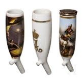 Six mostly very finely painted pipe bowls with military motifs from the Napoleonic Wars, 1st half of the 19th century