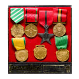 Company Deschler & Sohn, Munich - seven international badges in presentation box, 1970s