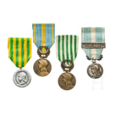 Four colonial medals, France, 19th / 20th century