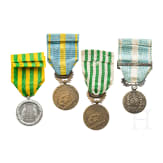 Four colonial medals, France, 19th / 20th century