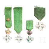 Italy - Order of Saint Mauritius and Saint Lazarus - four small order crosses, 20th century