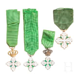 Italy - Order of Saint Mauritius and Saint Lazarus - four small order crosses, 20th century