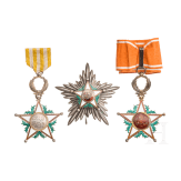 Alaouite Ch&eacute;rifien-Orden (Ouissam Alaouite Ch&eacute;rifien) - Breast Star of the Grand Cross and two Commander Crosses, Morocco