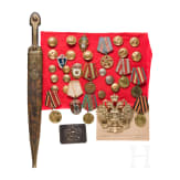 Eleven awards, Kinzal and Tsarist belt buckle, Russia, c. 1910/Soviet Union, since 1942