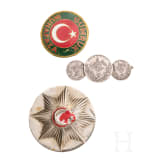 Three silver medals 1875, police and customs badges, Turkey