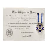 Military Merit Order 4th class with swords and award document, Bavaria