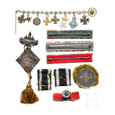 Royal House Order of Hohenzollern - order on tailcoat chain, ribbon bars