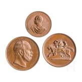 Three bronze medals, German, 19th century
