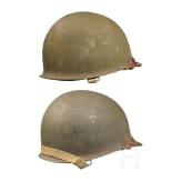 Two US steel helmets M1 with liner