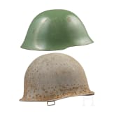 Two steel helmets, USA and China