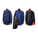 Three tunics and a pair of trousers, Prussia, around 1900