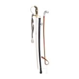 German sabre and riding crop with silver handle, 1st half 20th century