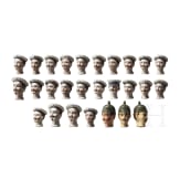 24 doll's heads in porcelain, navy, German Empire