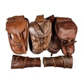 Convolute of leather equestrian accessories, around 1900
